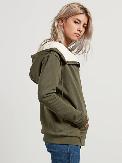 Walk On By Sherpa Sweater - Dark Camo