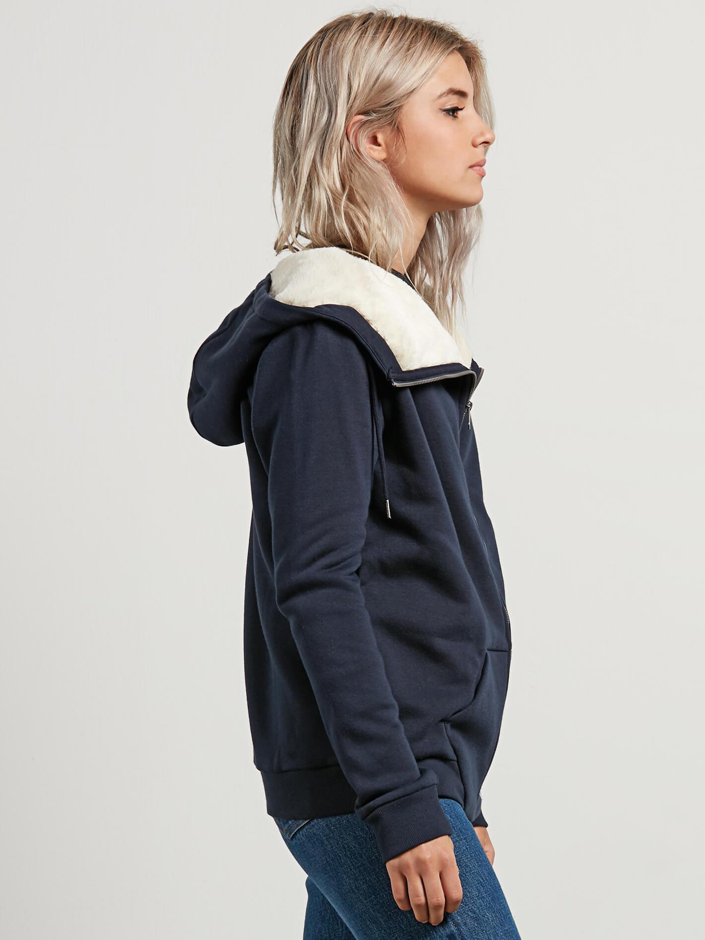 Walk On By Sherpa Sweater - Sea Navy