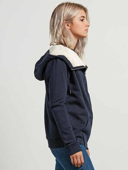 Walk On By Sherpa Sweater - Sea Navy