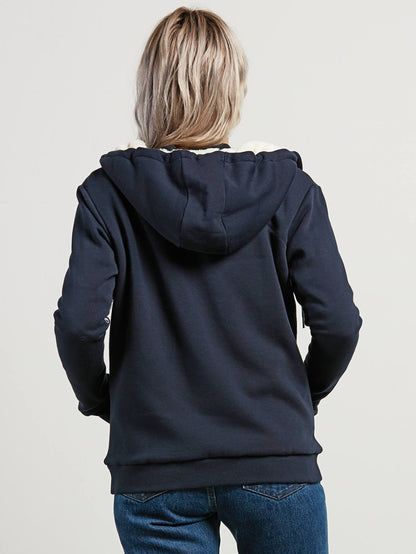 Walk On By Sherpa Sweater - Sea Navy
