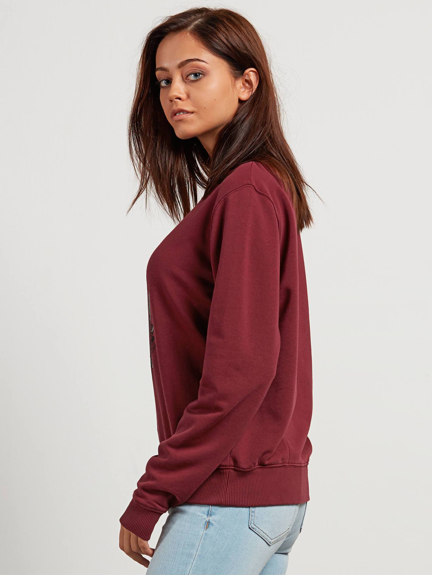 Sound Check Fleece Sweater - Burgundy