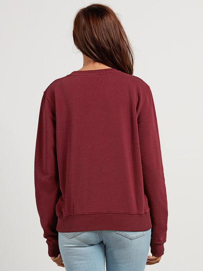 Sound Check Fleece Sweater - Burgundy