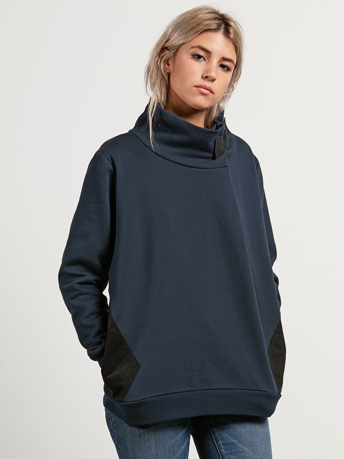 Scratch The Stone Fl Sweater - Sea Navy