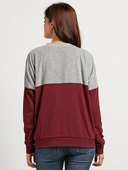 Blocking Sweater - Burgundy