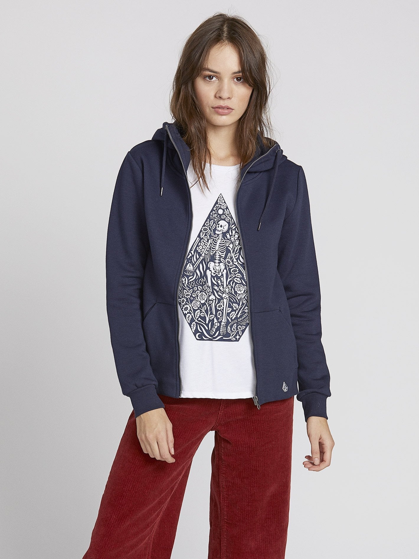 Walk On By Zip Hoodie - Sea Navy