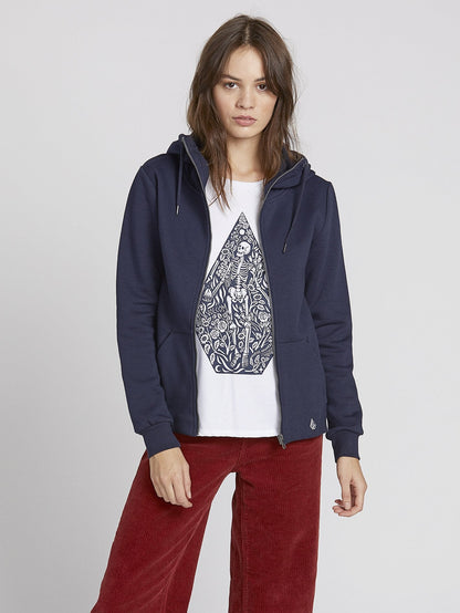 Walk On By Zip Hoodie - Sea Navy