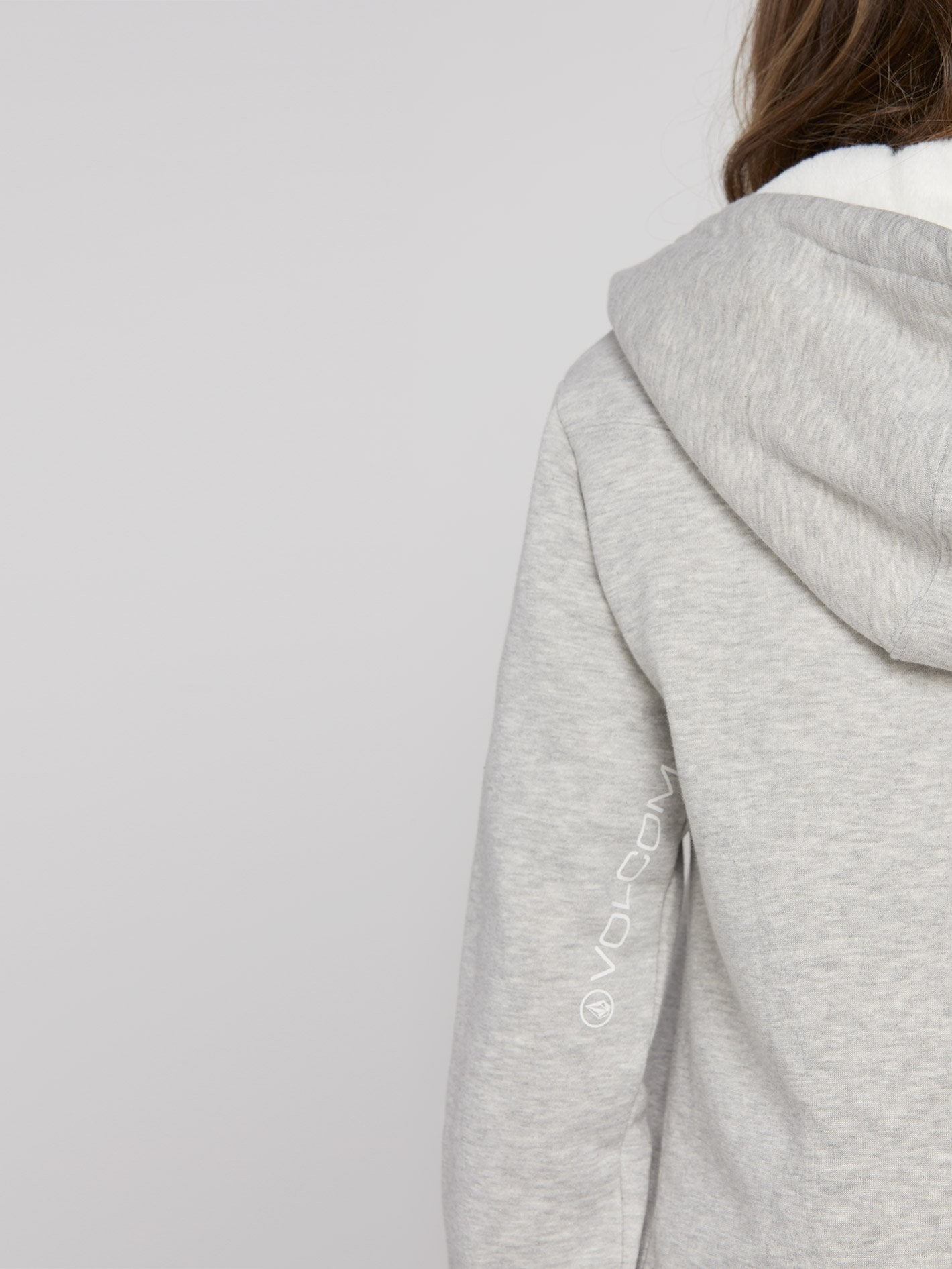 Walk On By Sherpa Hoodie - Heather Grey