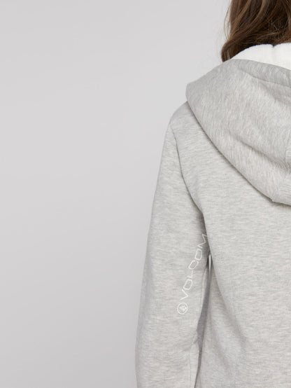 Walk On By Sherpa Hoodie - Heather Grey