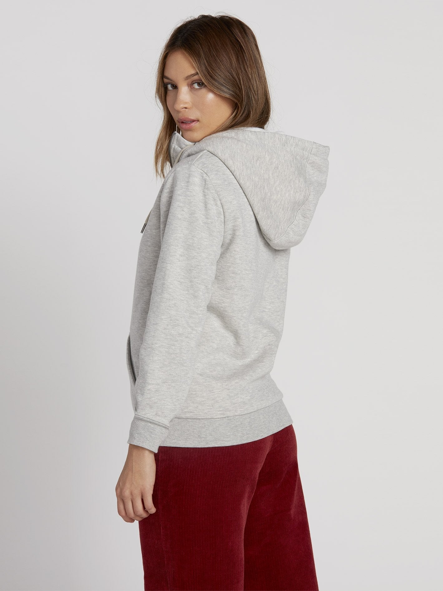 Walk On By Sherpa Hoodie - Heather Grey