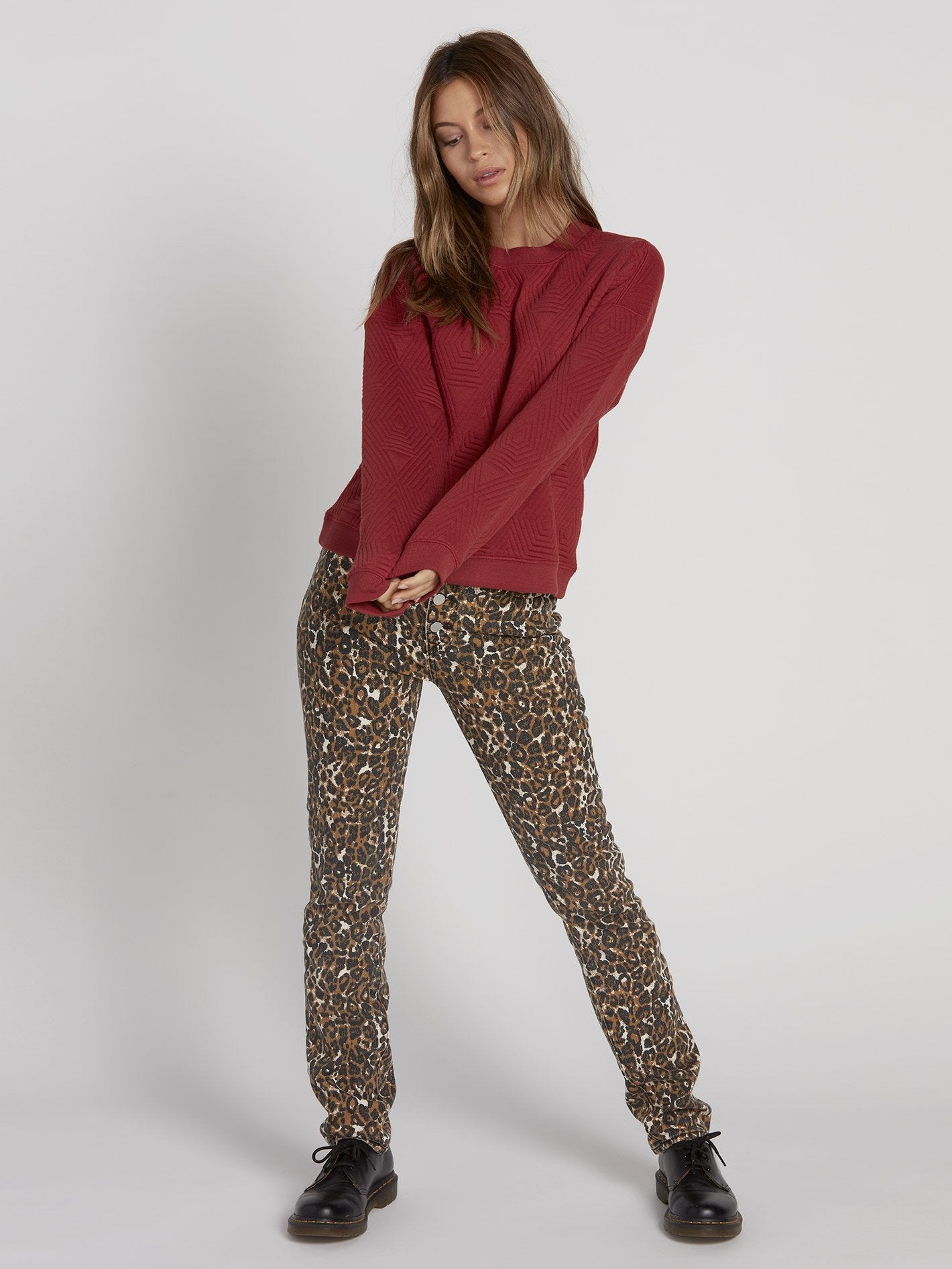 Eachis Stone Crew Sweater - Auburn
