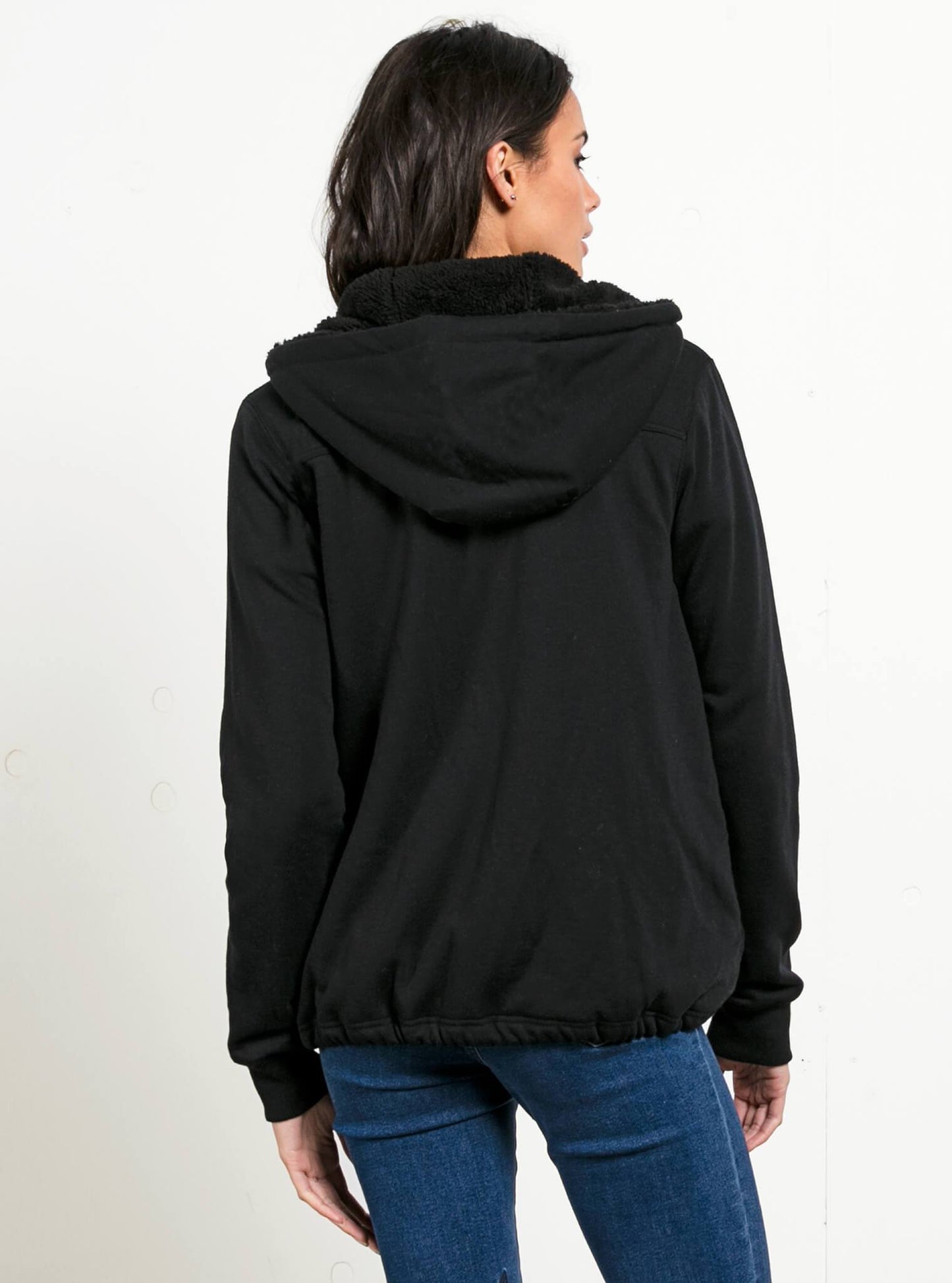Blacked Out Zip Hoodie - Black