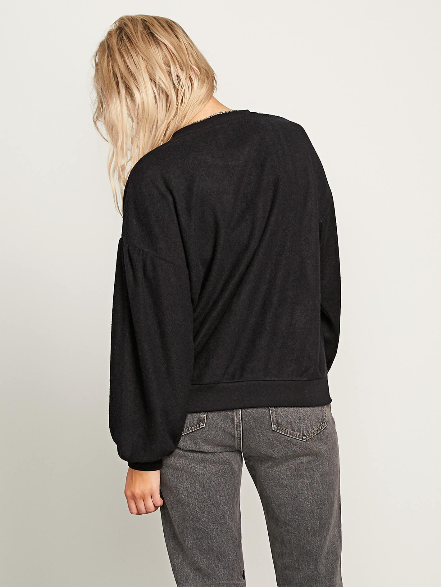 Fleece Pleaze Crew Sweatshirt - Black
