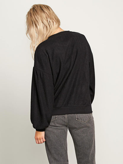 Fleece Pleaze Crew Sweatshirt - Black