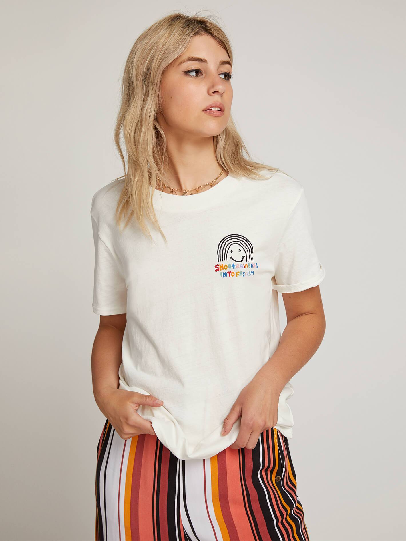 OZZIE RAINBOW T-SHIRT - WHITE