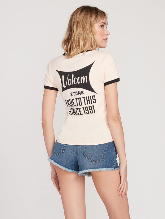 Go Faster Ringer T-shirt  - Light Peach