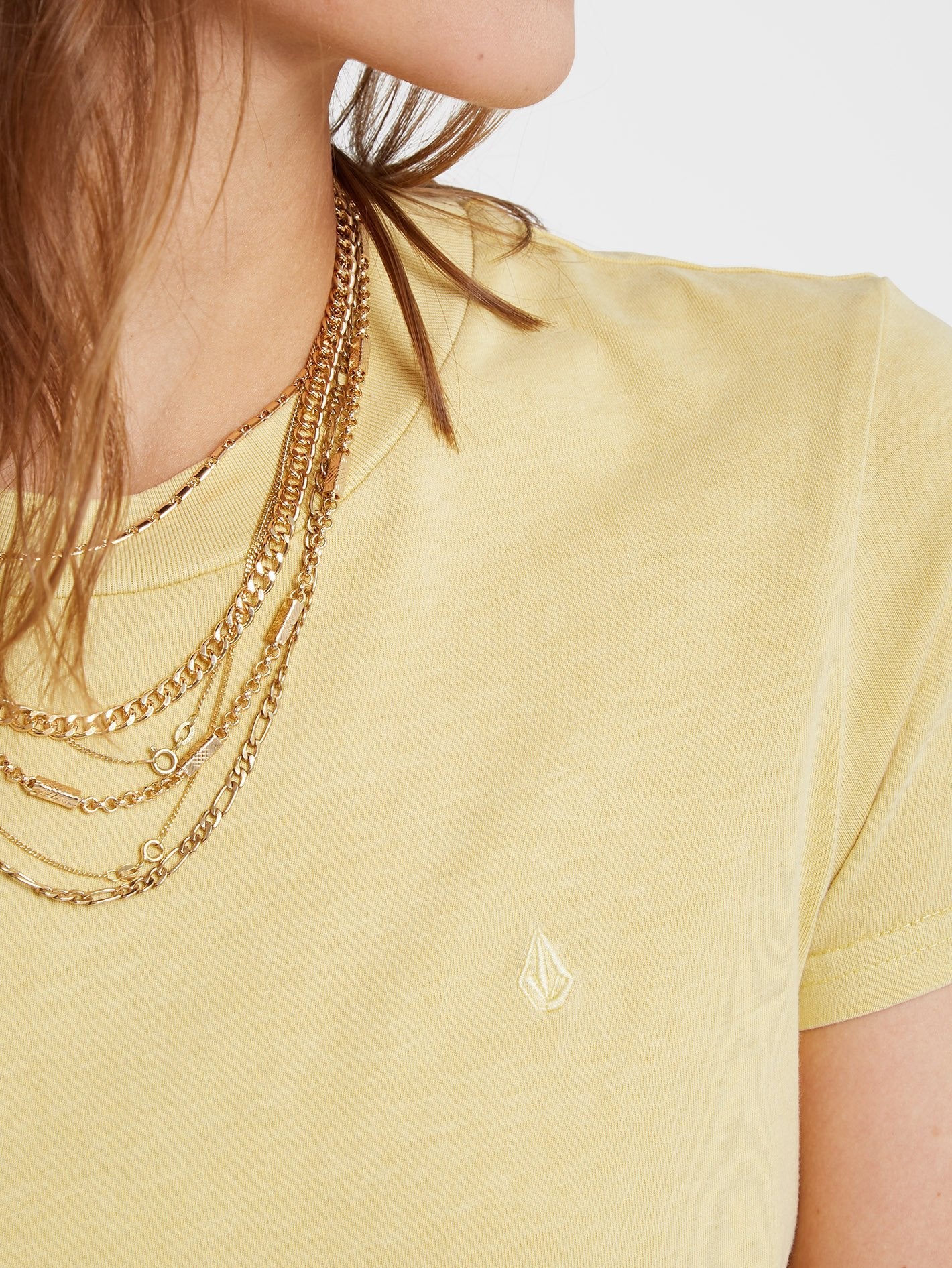 Solid Stone Emb T-shirt - WHEAT