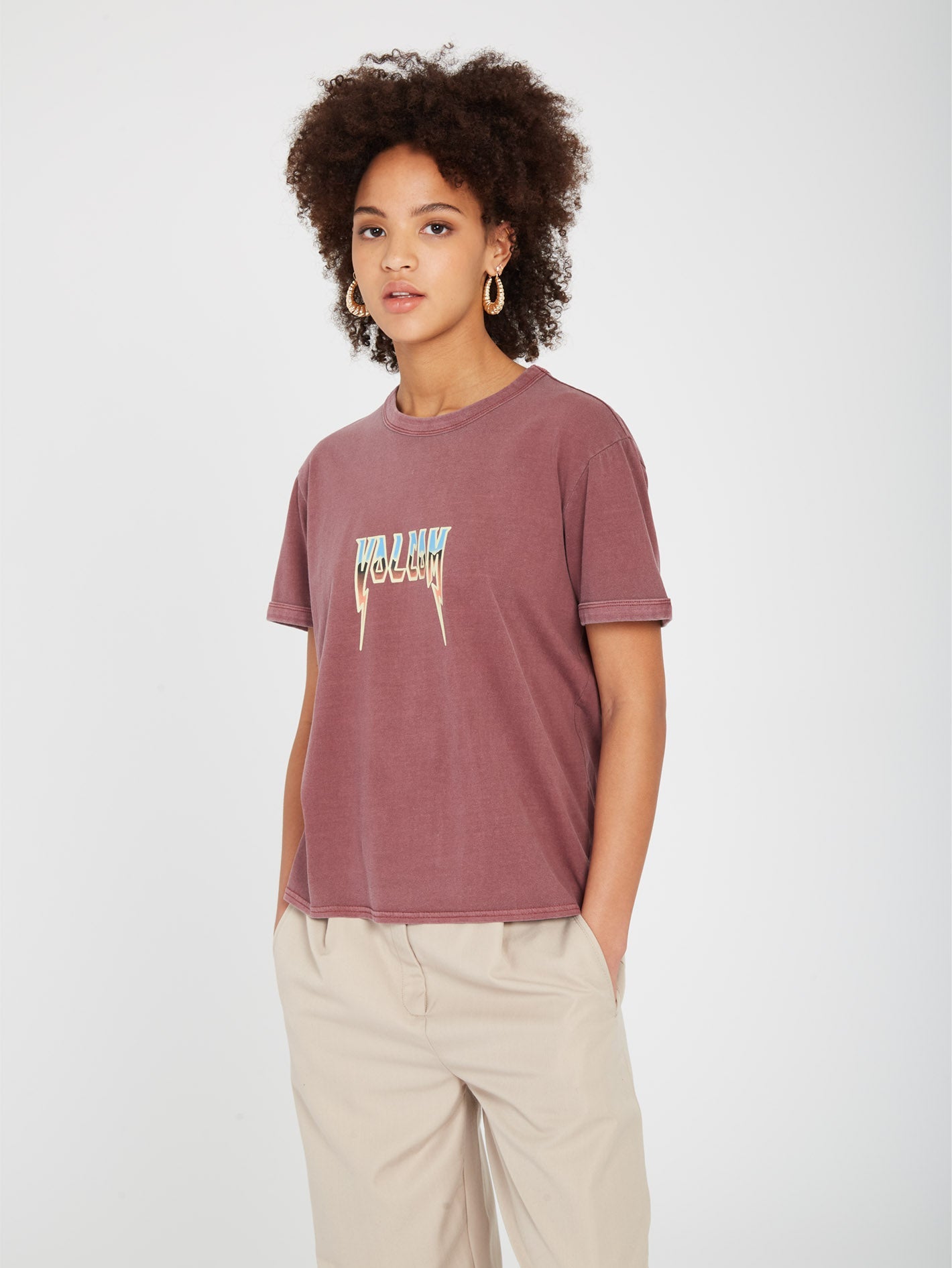 Truly Ringer T-shirt - BURGUNDY