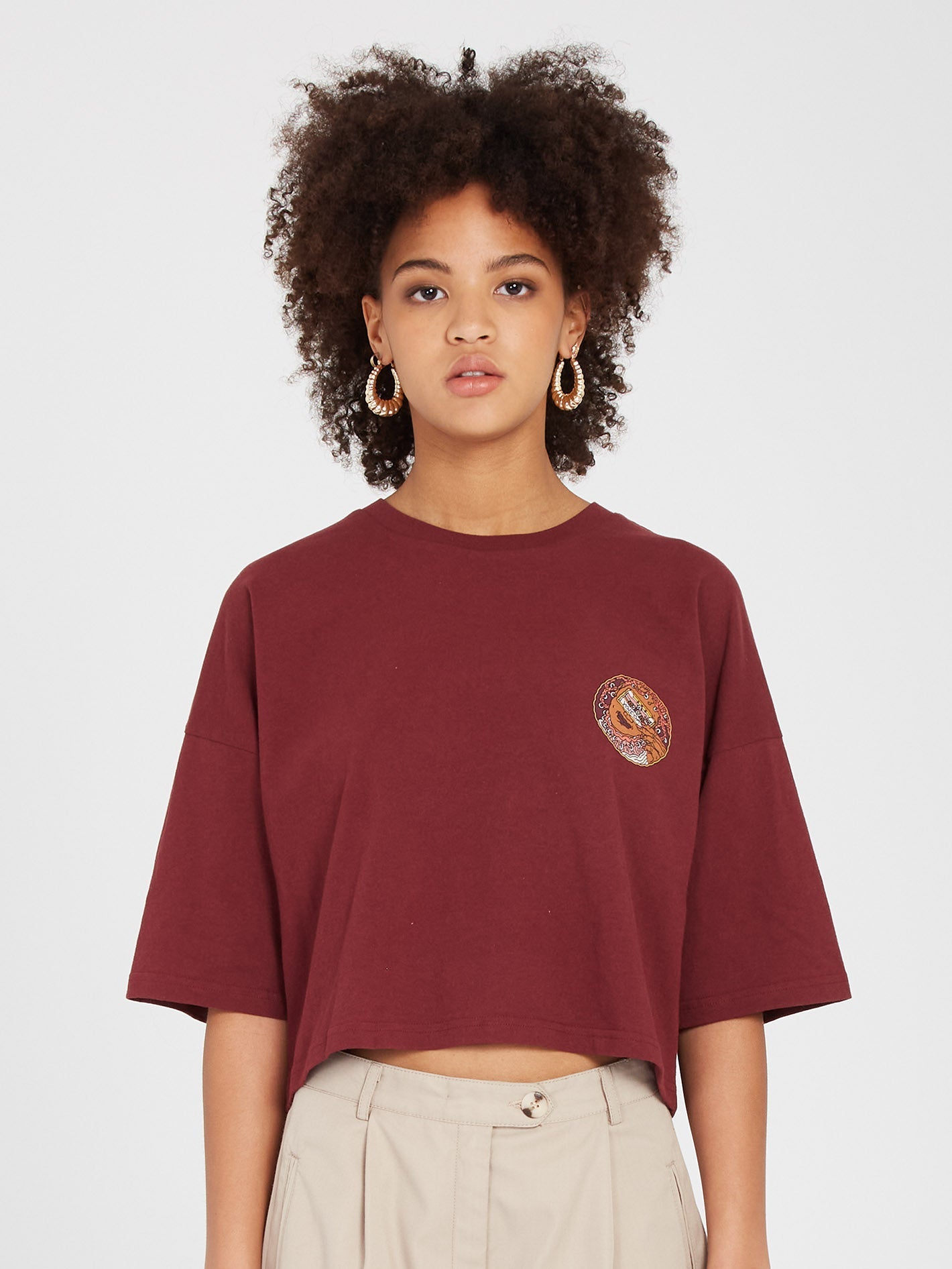 Drumstone T-shirt - BURGUNDY