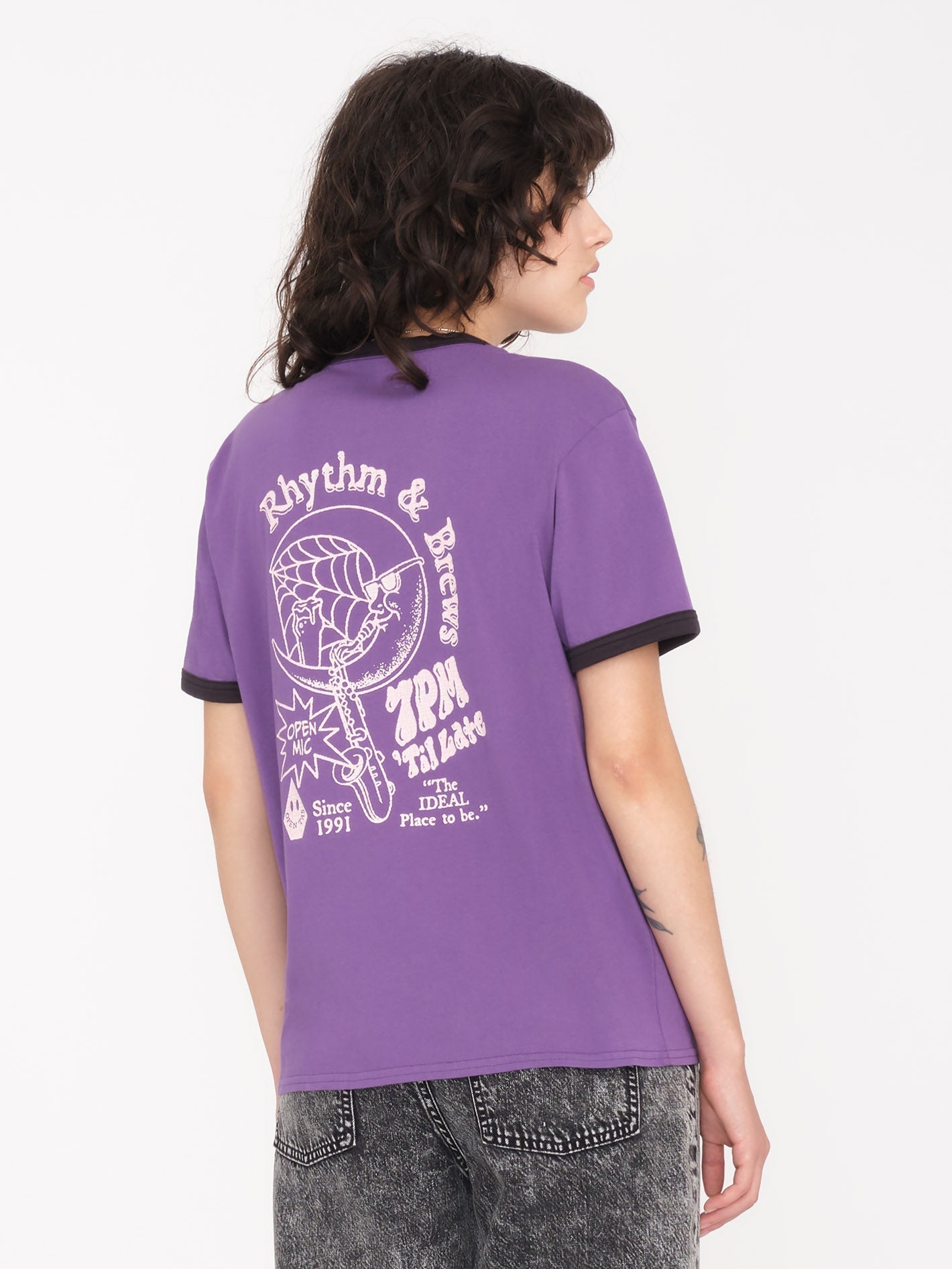 Truly Ringer T-Shirt - DEEP PURPLE