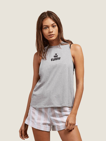 Get High Neck Tank - Heather Grey