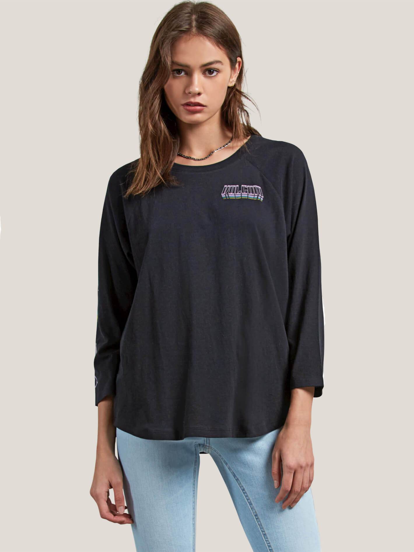 Pop Rocket Raglan T-Shirt - Black