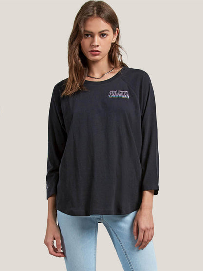 Pop Rocket Raglan T-Shirt - Black