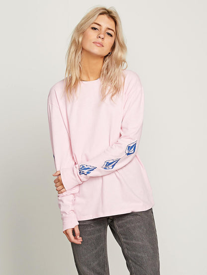 Arm Me Brat Long Sleeve Tee - Faded Pink