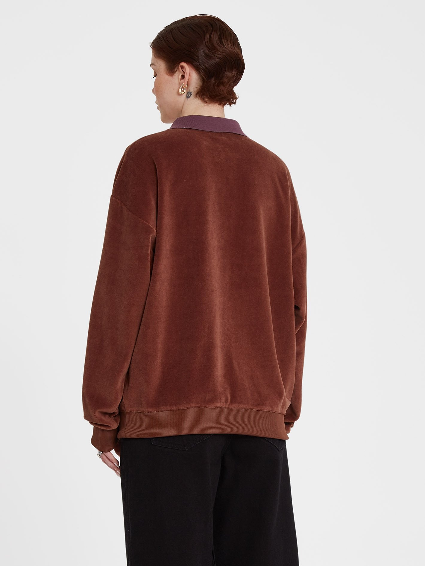 Sweety Smoothy Zip Fleece Sweatshirt - BROWN