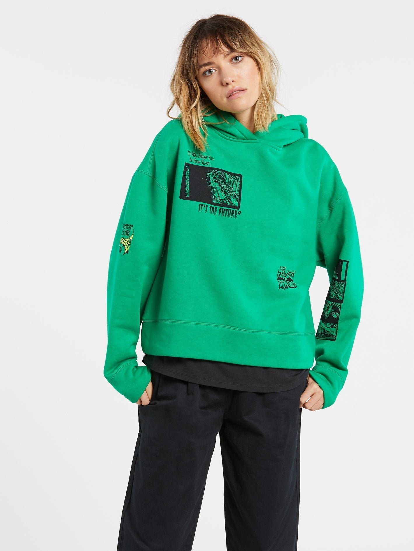 Bits Of Brain Hoodie - SCAROMATIC GREEN