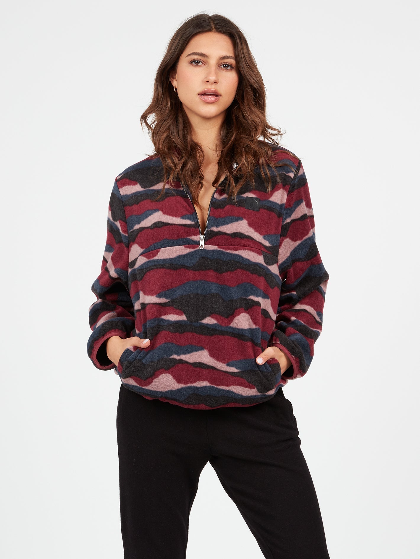 Pheelin It Zip Sweatshirt - BURGUNDY