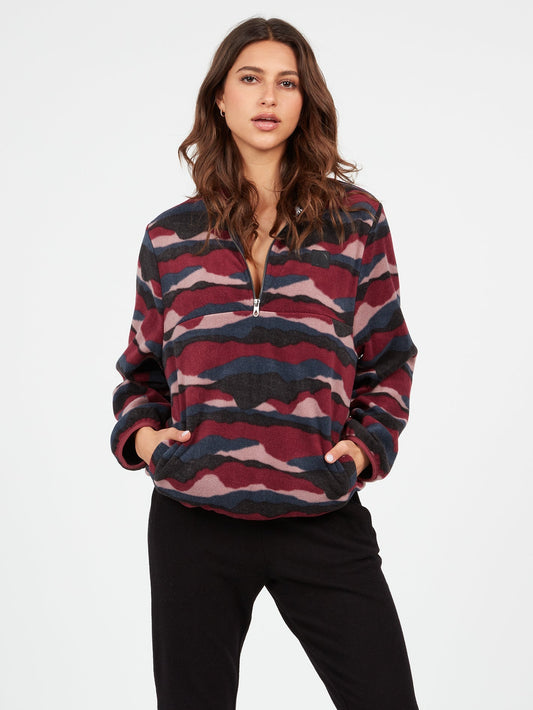 Pheelin It Zip Sweatshirt - BURGUNDY