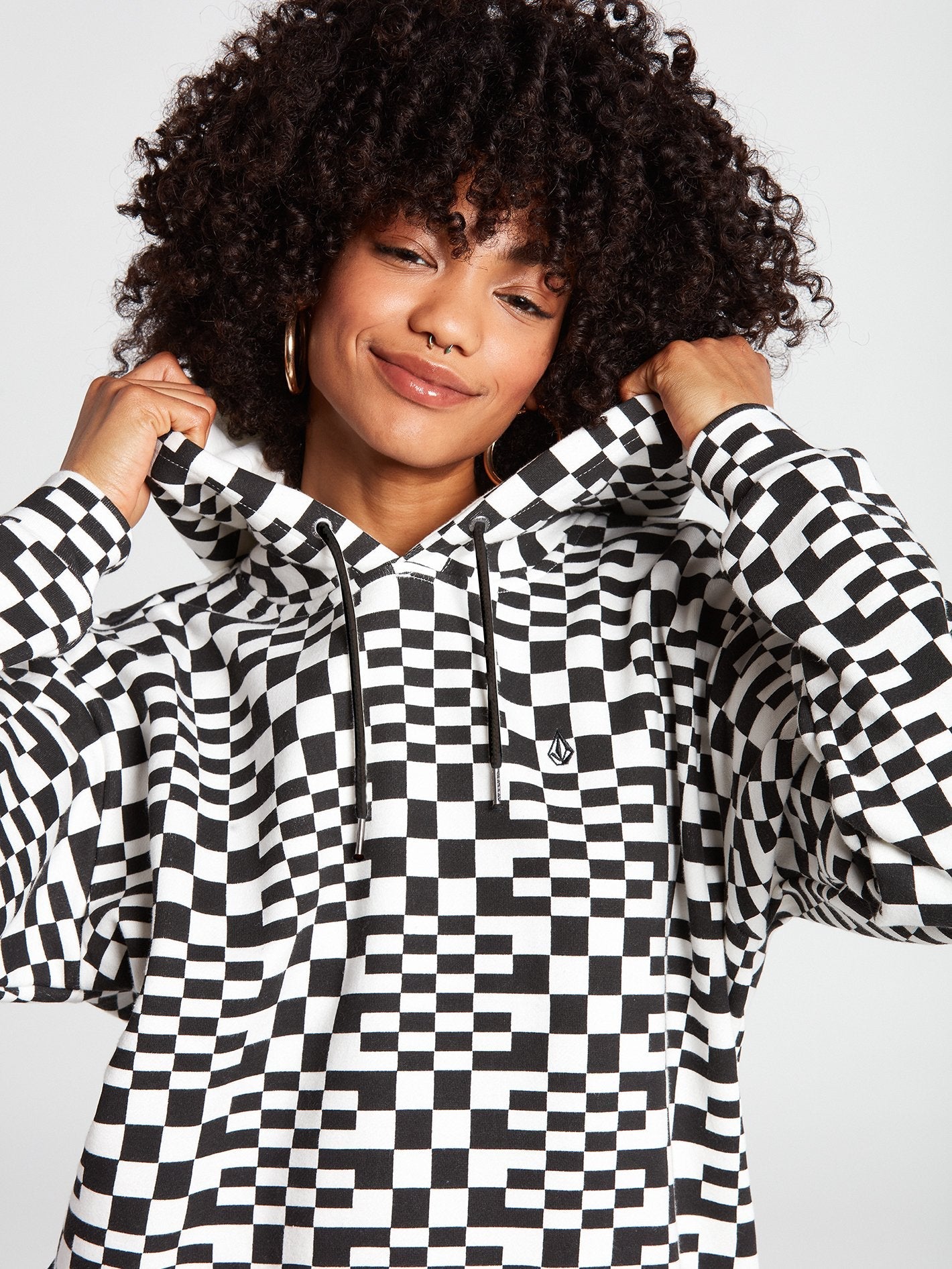 Check U Out Hoodie - BLACK WHITE