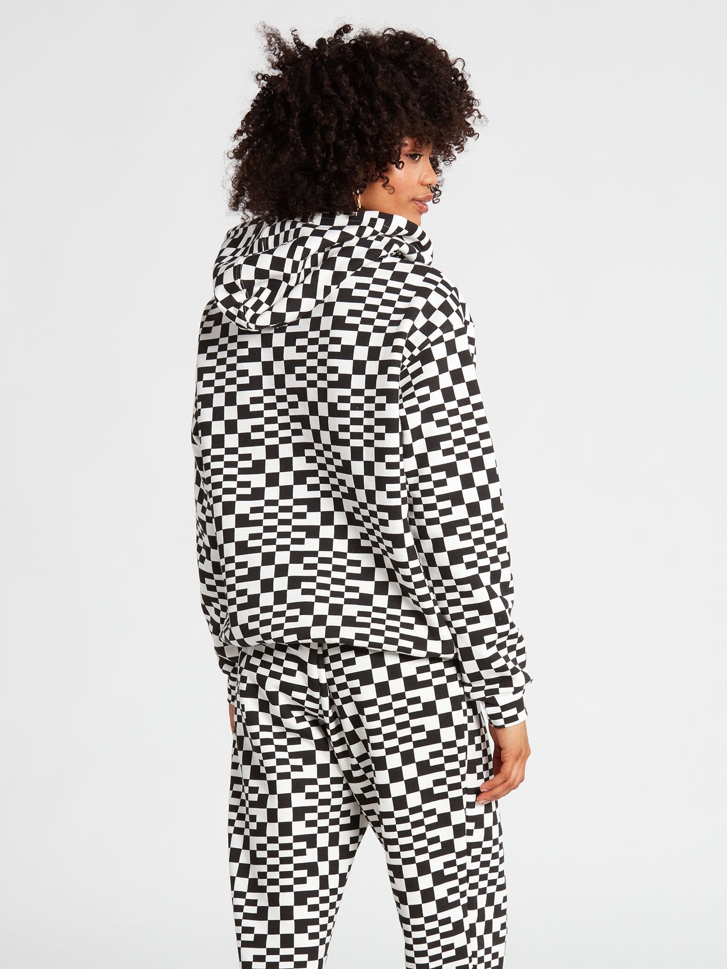 Check U Out Hoodie - BLACK WHITE
