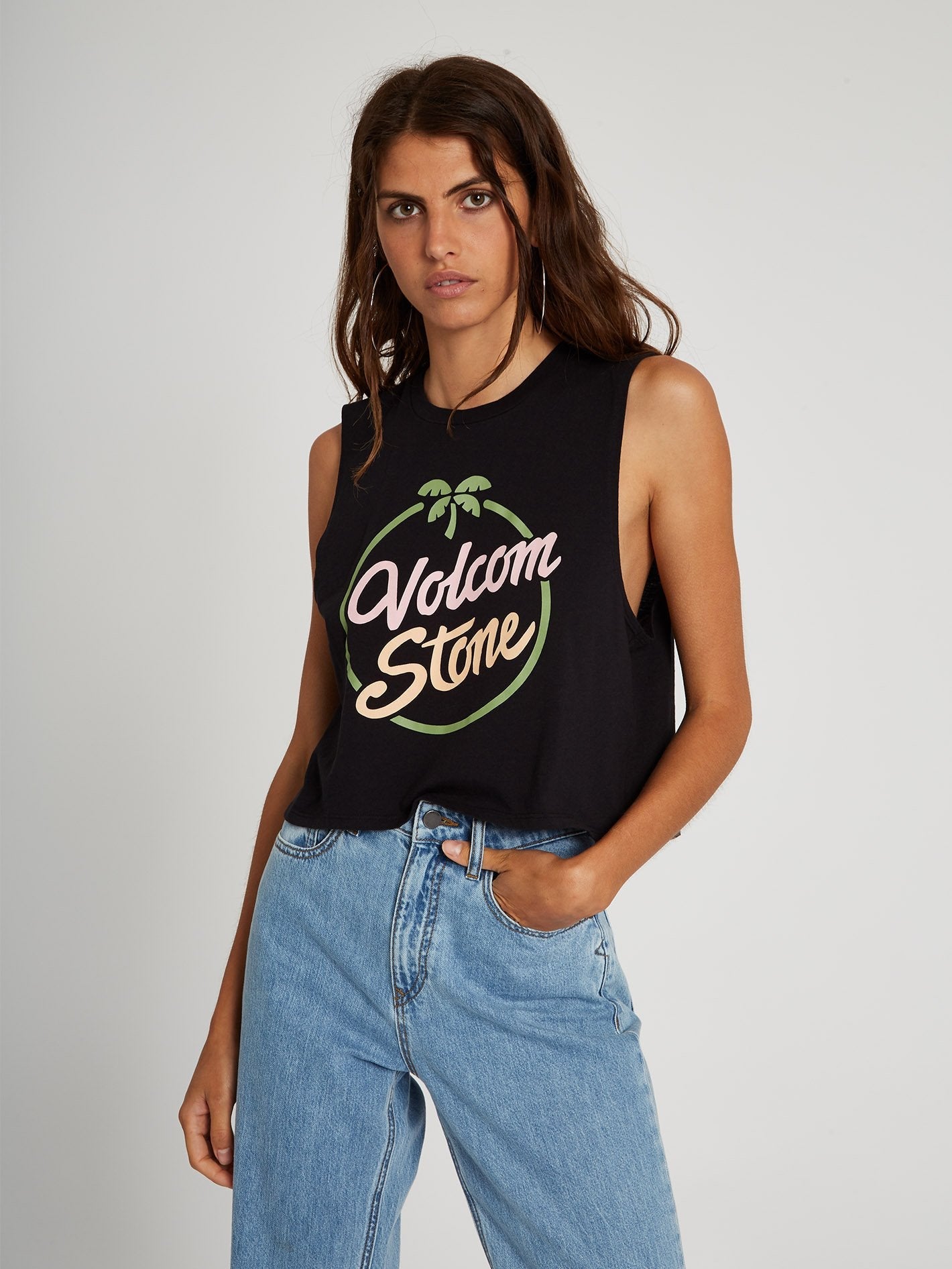 Stone Hour Crop Tank - Black
