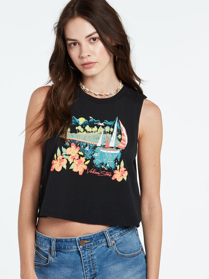 Stone Hour Crop Tank - BLACK