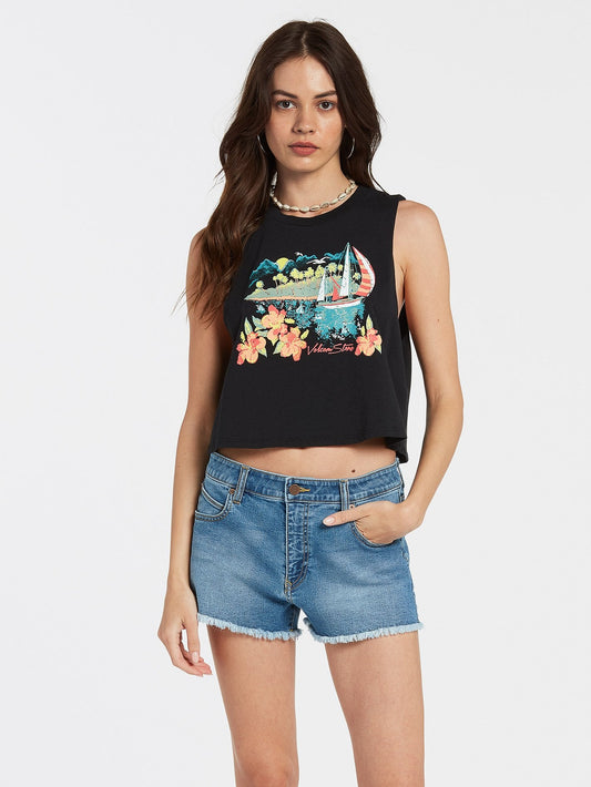 Stone Hour Crop Tank - BLACK