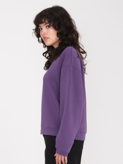Stone Heart Up Sweatshirt - DEEP PURPLE