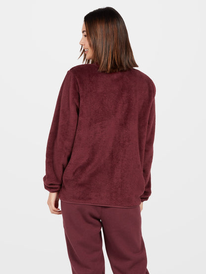 Pheelin Phuzzy Zip Sweatshirt - BURGUNDY