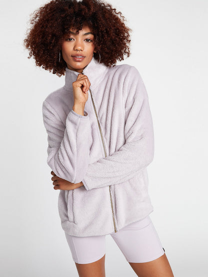 Pheelin Phuzzy Zip Sweatshirt - LAVENDER