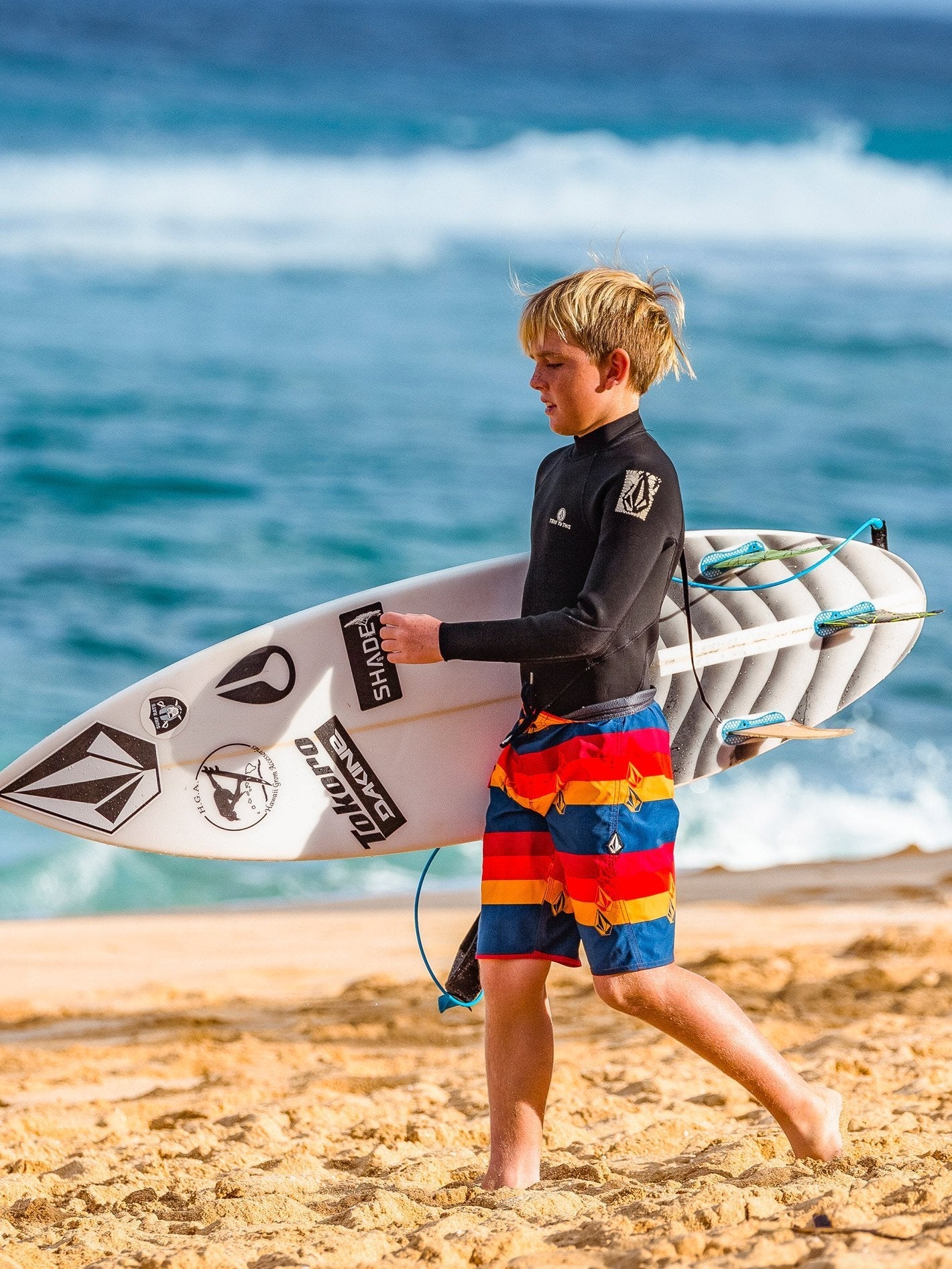 Lido Liney Mod Boardshort (Kids) - Indigo
