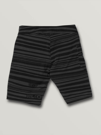 Logo Stripe Mod Boardshort - Black (Kids)