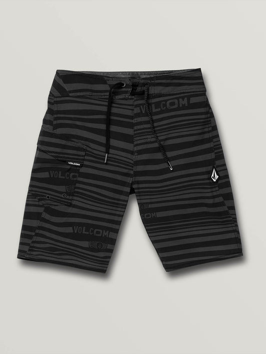 Logo Stripe Mod Boardshort - Black (Kids)