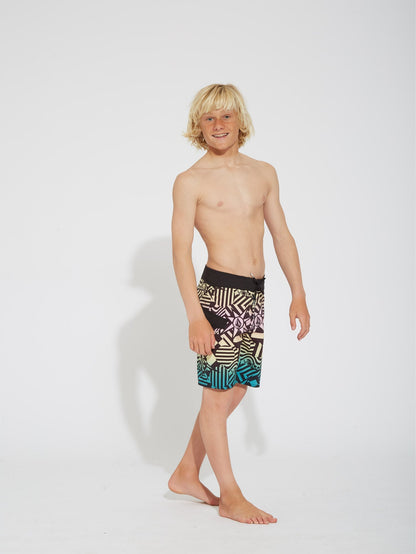 Mod Ringer 16" Boardshort - BLACK - (KIDS)