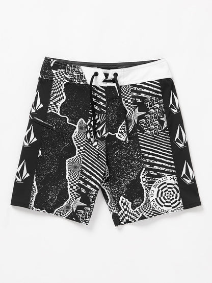 Lido Iconic Mod Boardshort - BLACK WHITE - (KIDS)