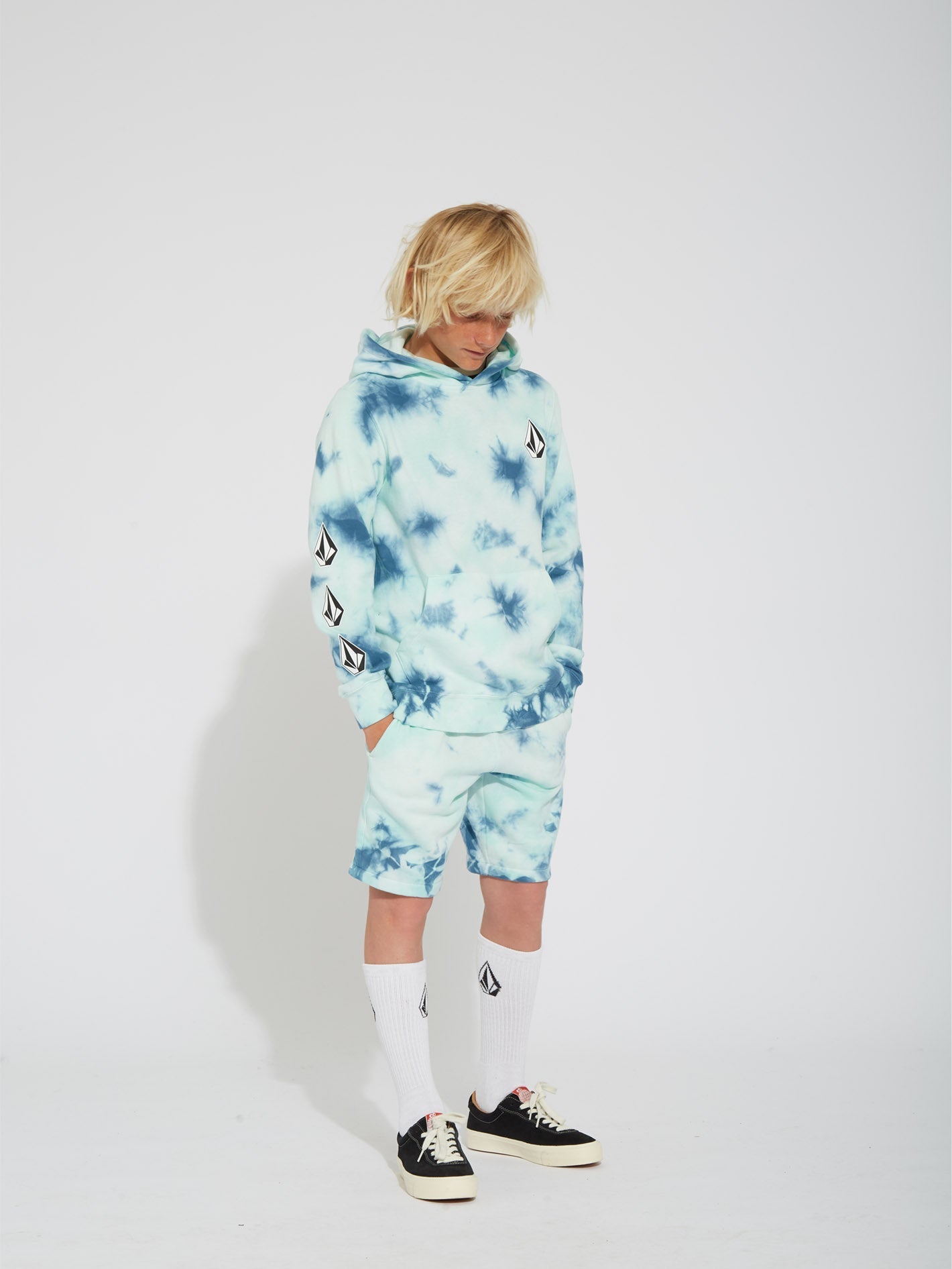 Iconic Stone Plus Hoodie - TEMPLE TEAL - (KIDS)