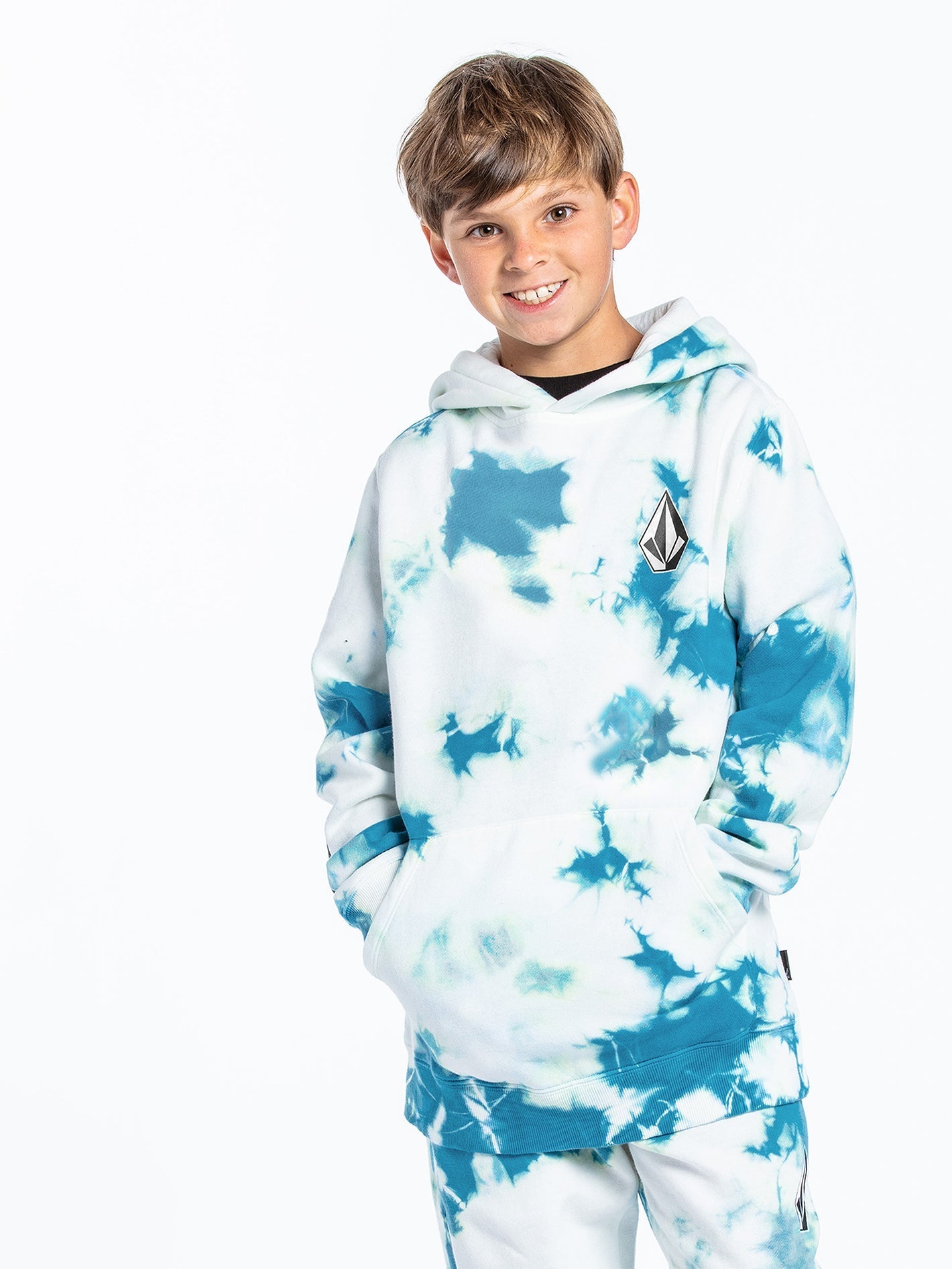 Iconic Stone Hoodie - LIME TIE DYE - (BOYS)