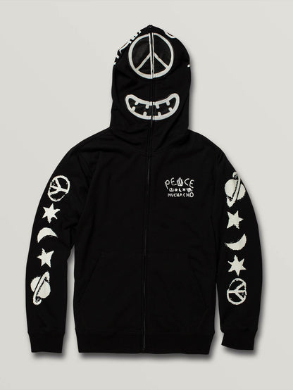 Space Alien Full Zip Hoodie - Black (Kids)