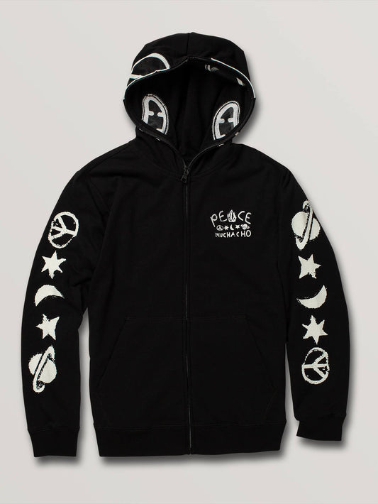 Space Alien Full Zip Hoodie - Black (Kids)