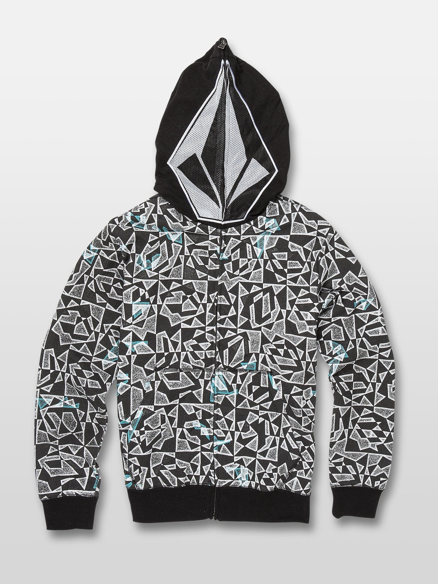 Cool Stone Full Zip Hoodie - Black/White (Kids)