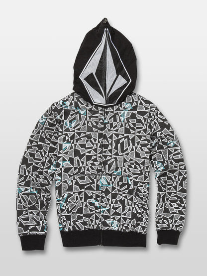 Cool Stone Full Zip Hoodie - Black/White (Kids)